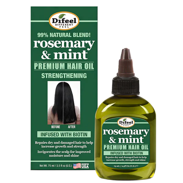 Difeel Rosemary and Mint Premium Hair Oil with Biotin 2.5 oz.